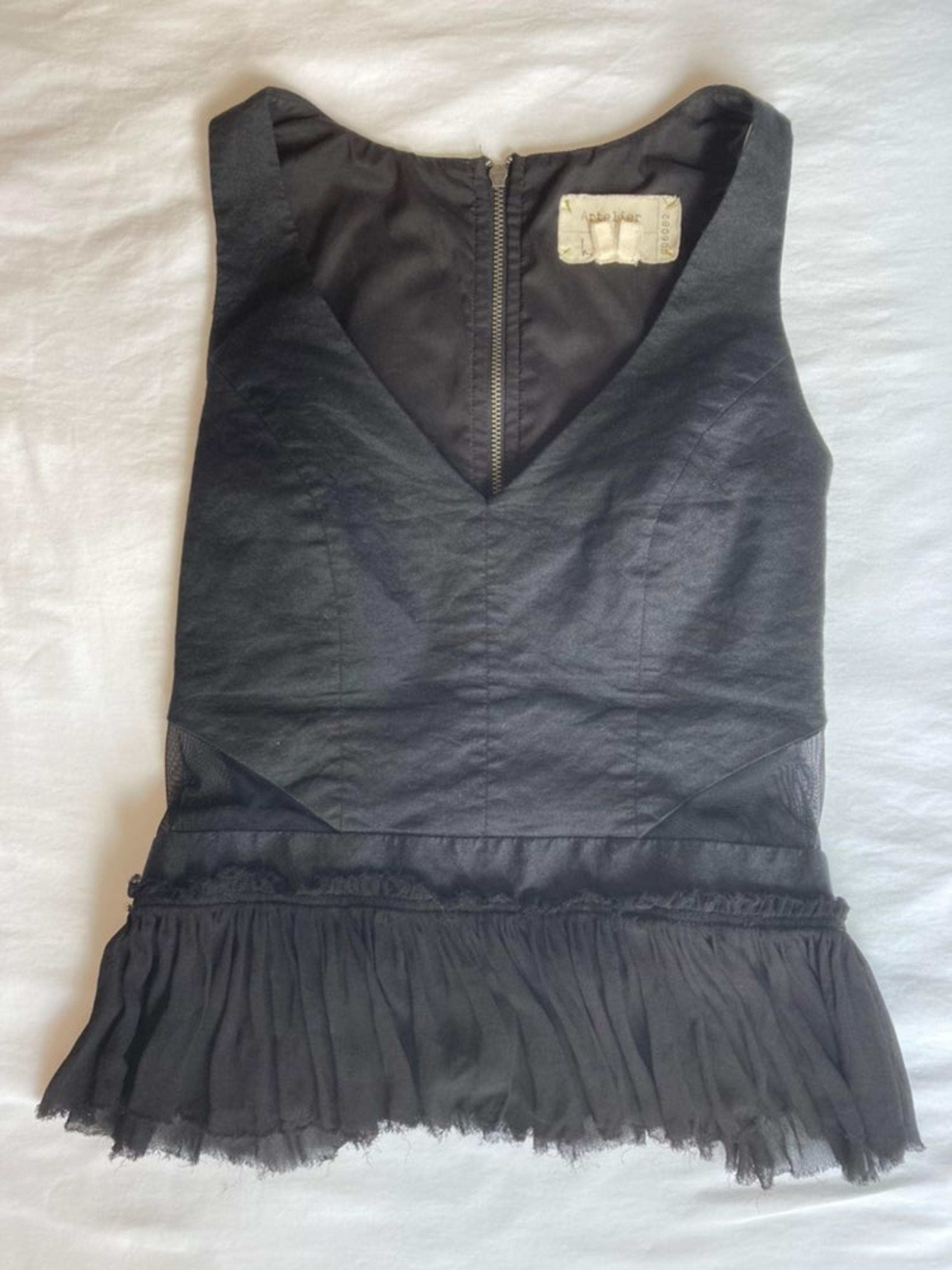 Nicole Miller Artelier Black Peplum Top