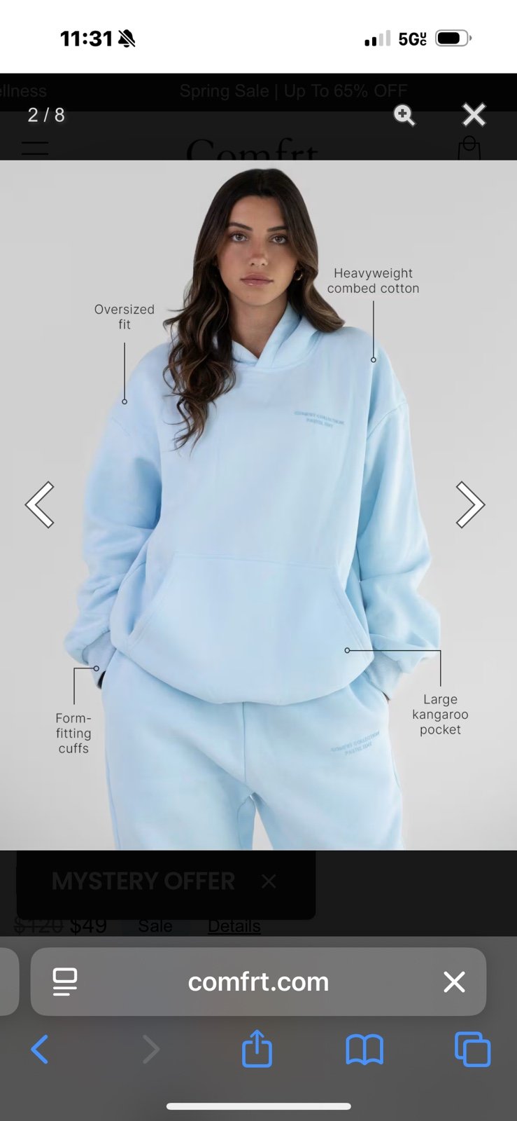 Comfrt Hoodie Pastel Edit Baby Blue Set
