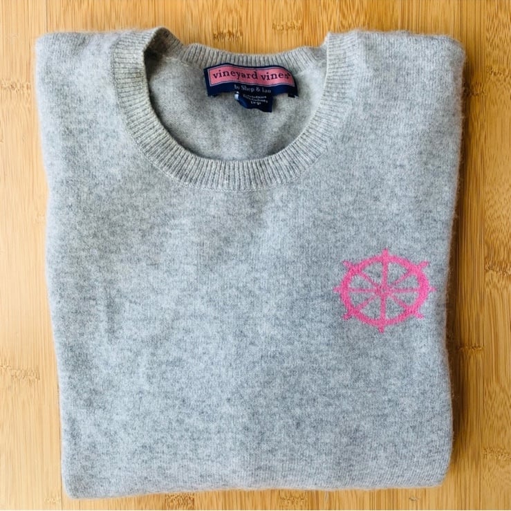 Vineyard Vines Nautical Intarsia Cashmere Crewneck Sweater