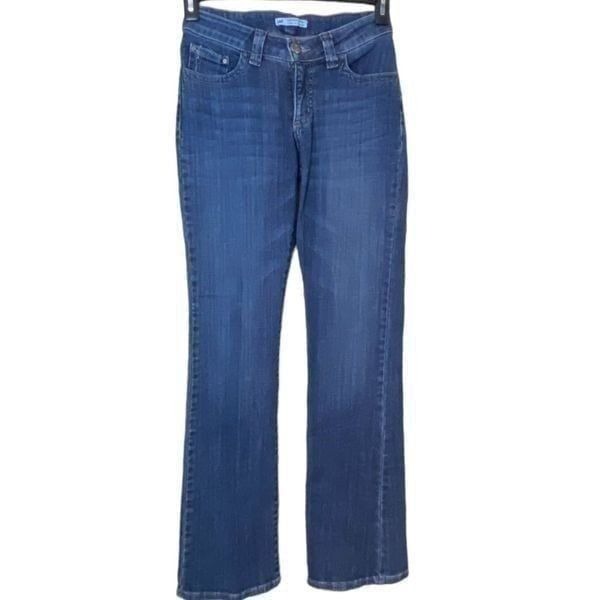 Lee Slender Secret Blue Jeans Size 4 Medium Crystal Accents Lower On The Waist