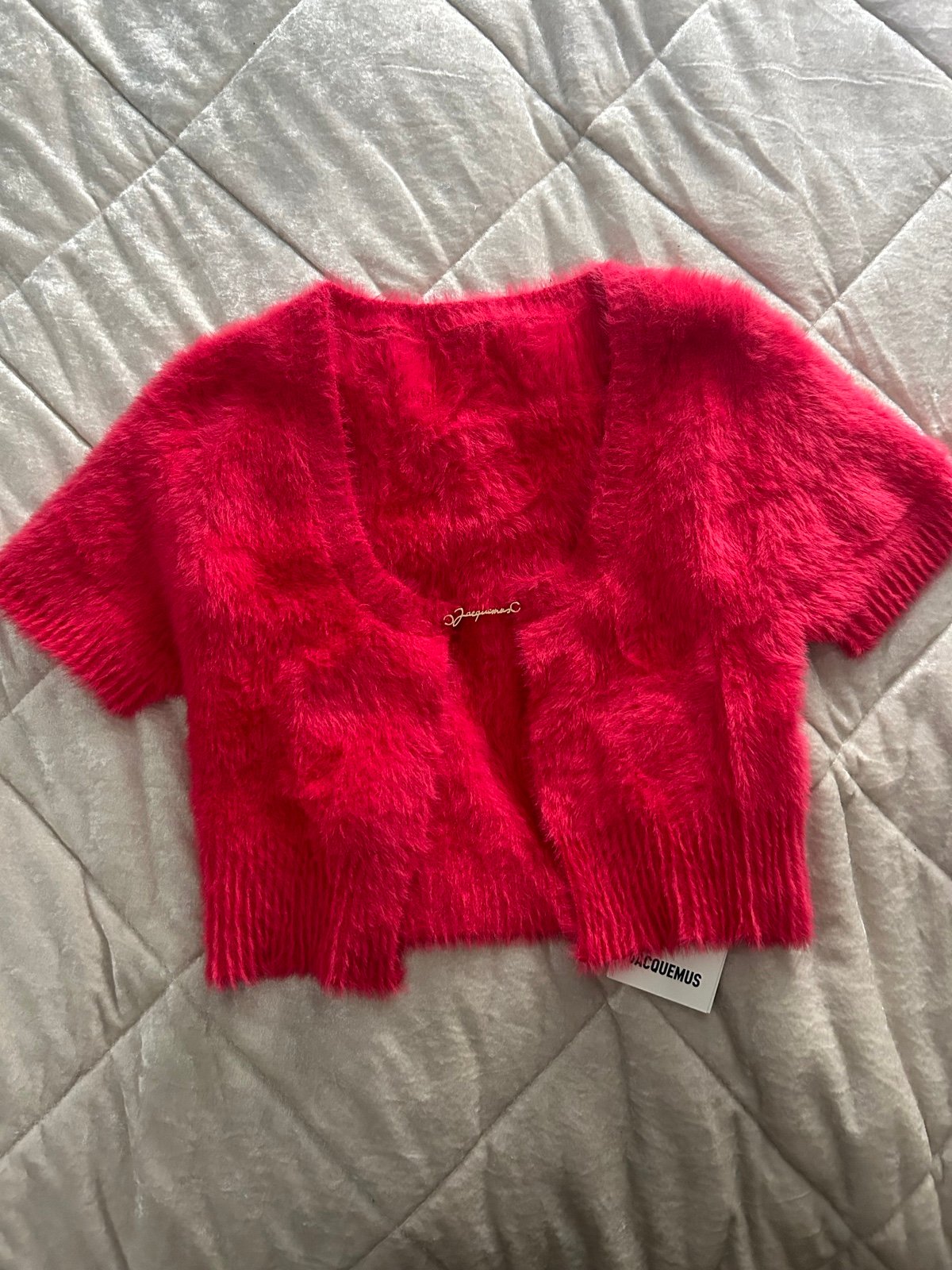 Hot pink fuzzy cardigant nwt