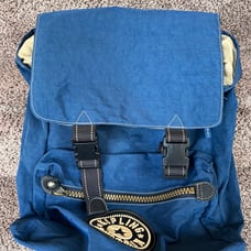 Vintage~KIPLING Large Blue Backpack Adjustable Straps Good Condition