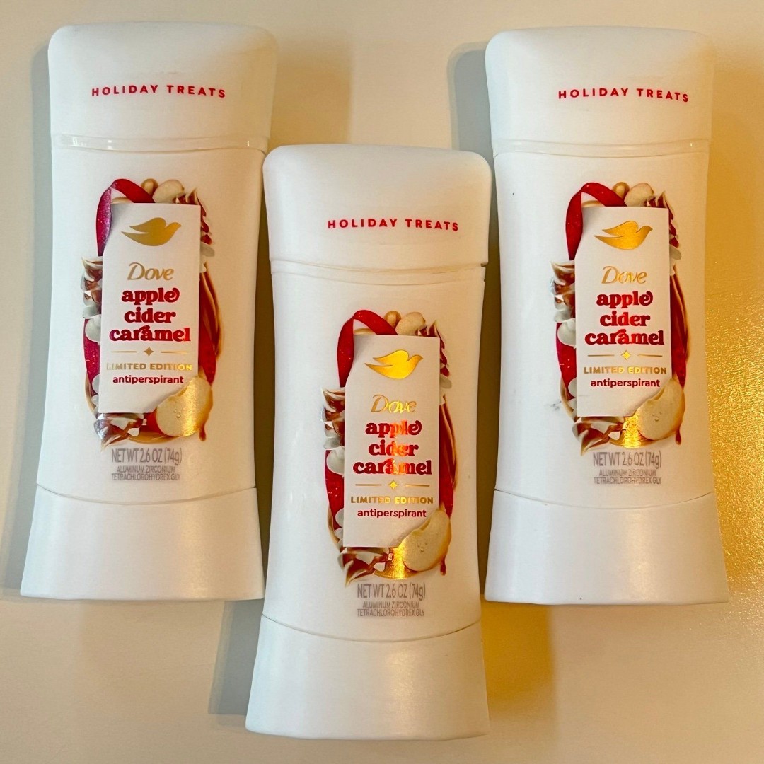 Dove Limited Edition Holiday Treat Apple Cider Caramel Deodorant - Bundle of 3