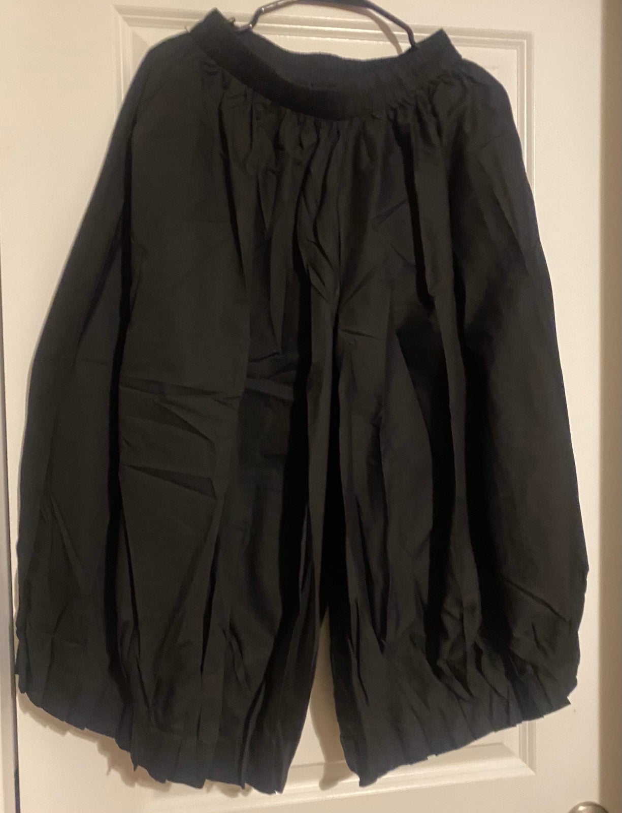 Stylish Black Solid Color High Waisted Wide Leg Pants One Size