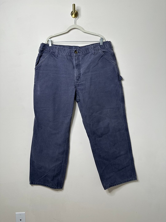 Carhartt Duck Canvas Dungaree Carpenter Work Pants Grey Men's 40x30