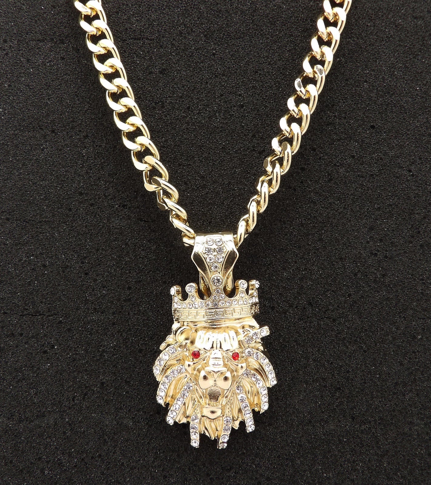 NEW ICED LION KING PENDANT & 9mm 24” CUBAN CHAIN