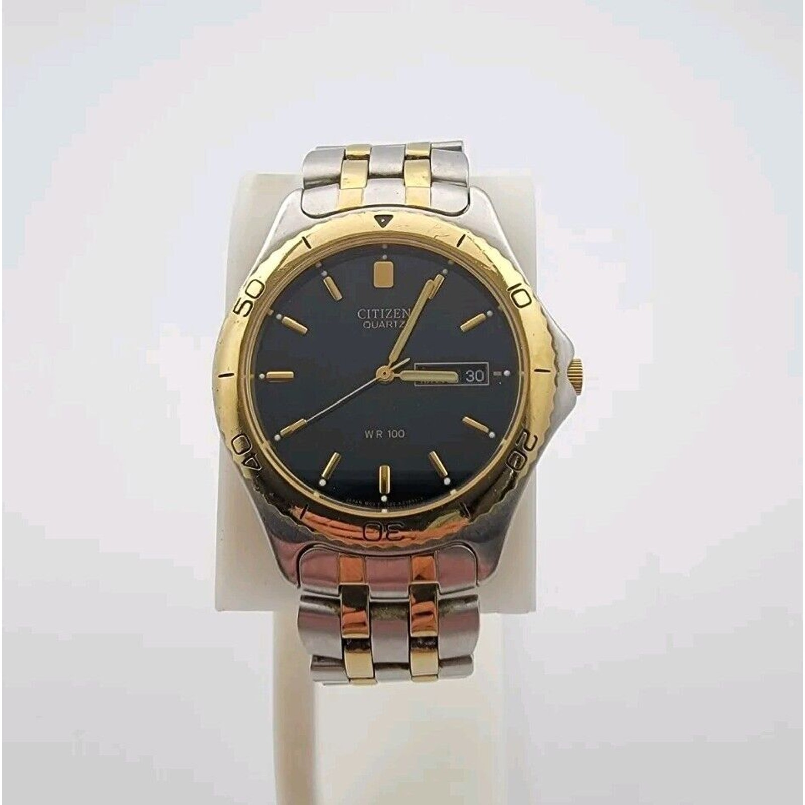 Men's Citizen 5500-K06461 Two Tone SS Dark Blue Day/Date Vintage Quartz Watch