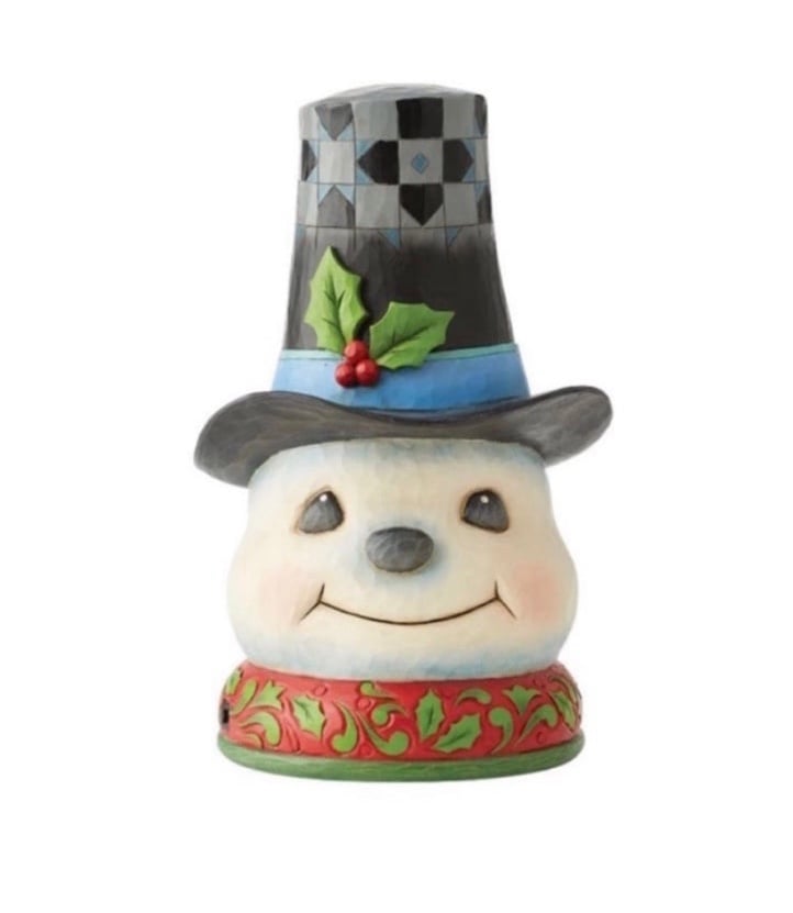 Enesco Jim Shore Heartwood Creek Snowman in Hat Lit Rotating Figurine 10.5 Inch