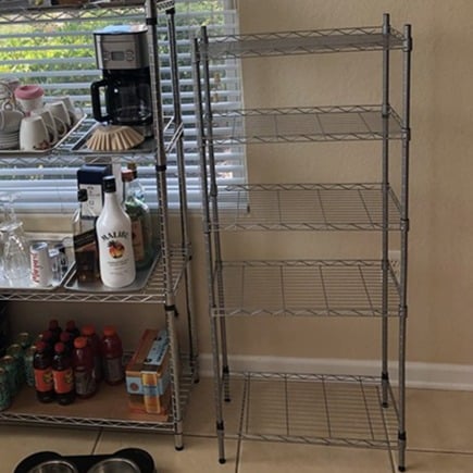 5-Wire Shelving Metal Storage Rack Adjustable Shelves, Standing Storage Cart