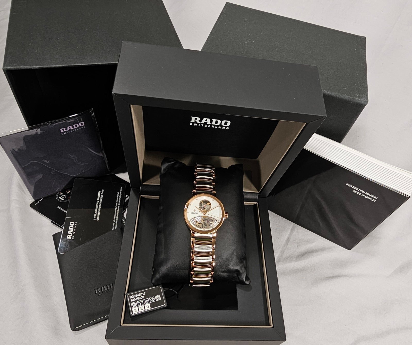 RADO Centrix Automatic Open Heart Skeleton Dial Women's Watch R30248012