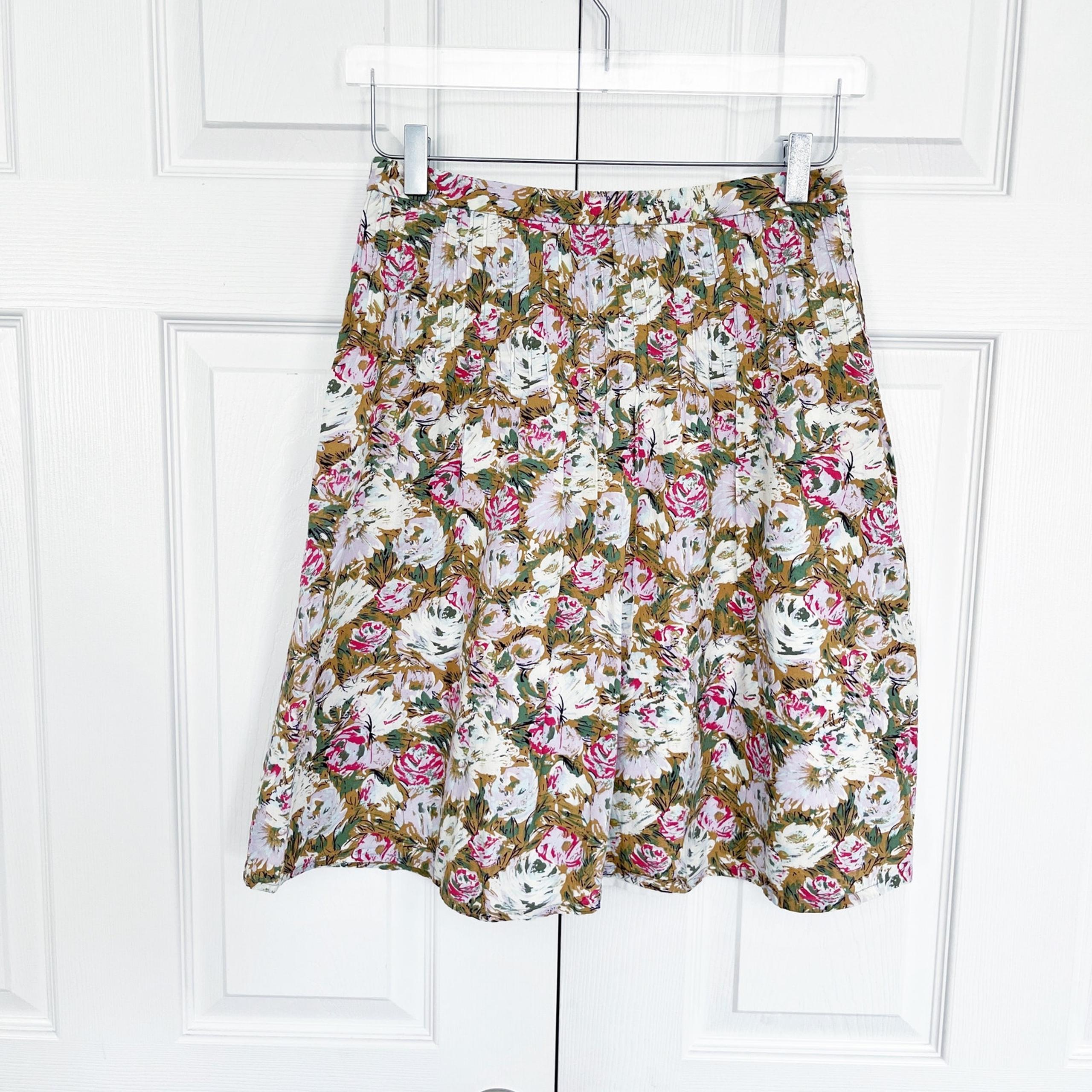 Attention Vintage Floral A-line Skirt
