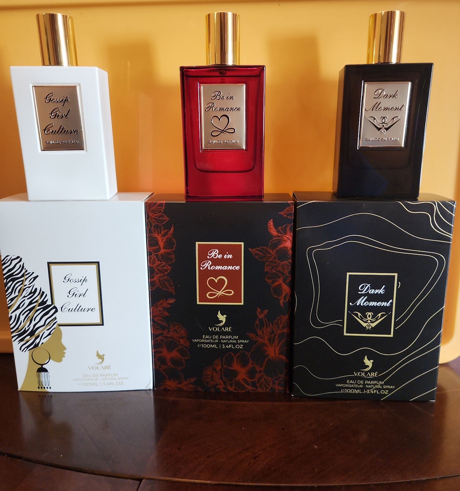 VOLARE Gossip Girl Culture, Be in Romance ,& Dark Moment perfumes