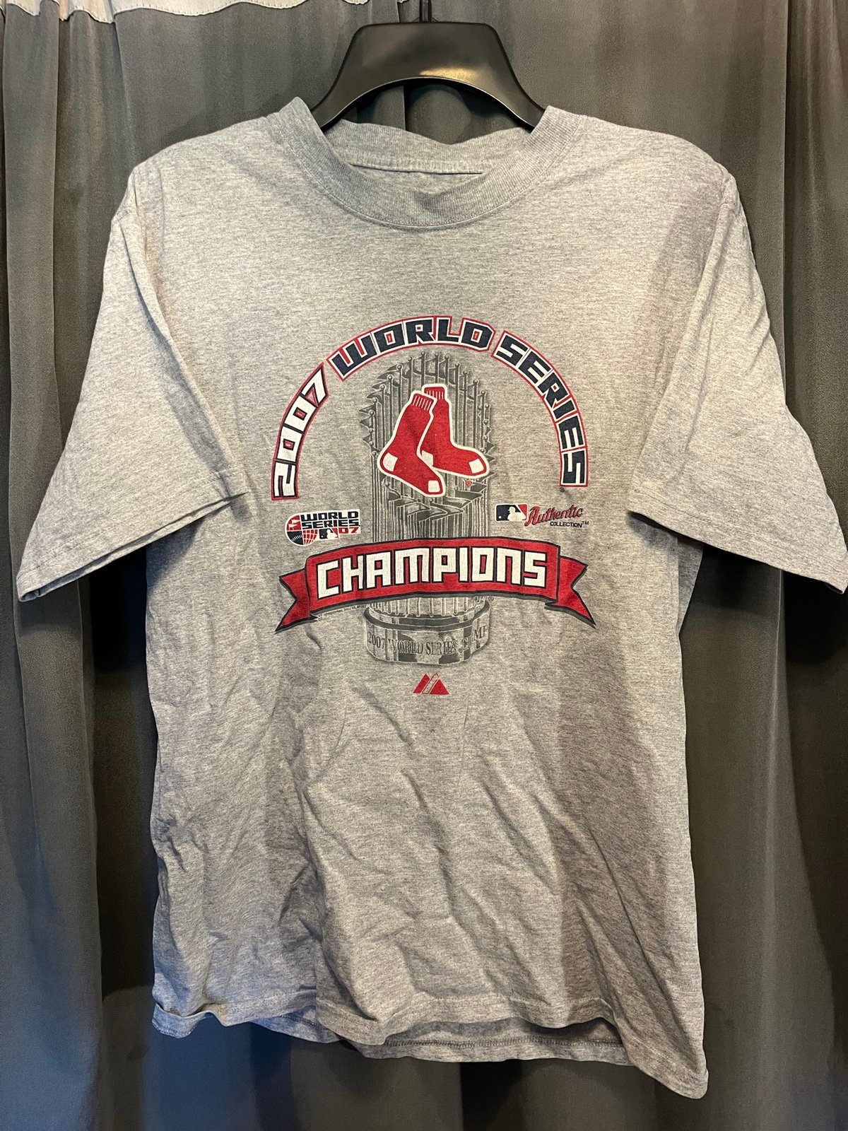4 x Boston Red Sox Shirt Lot Blue Red Gray Sz Medium World Series MLB Baseball