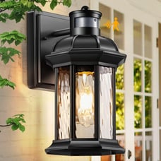 VIANIS Dusk to Dawn Motion Sensor Outdoor Porch Lights, Modern Black Exterior Po