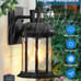 VIANIS Dusk to Dawn Motion Sensor Outdoor Porch Lights, Modern Black Exterior Po
