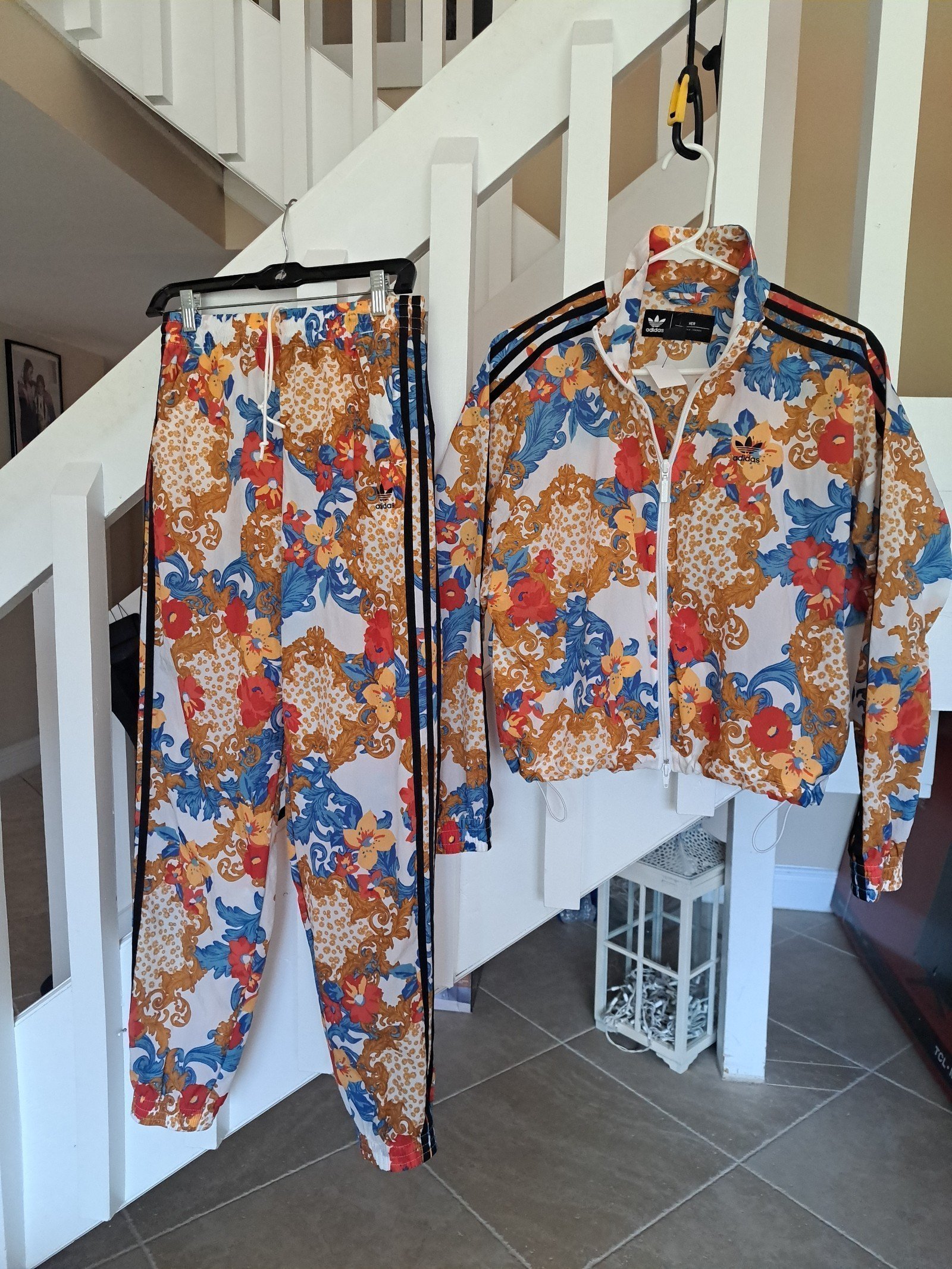 Adidas Hers Floral Tracksuit Bundle Jacket szM Jogger SzS Like EUC