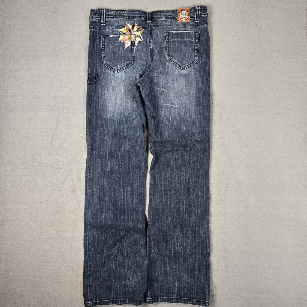 VTG Y2K Akademiks embroidered Jeans Mens 34 hip-hop loose baggy denim blue