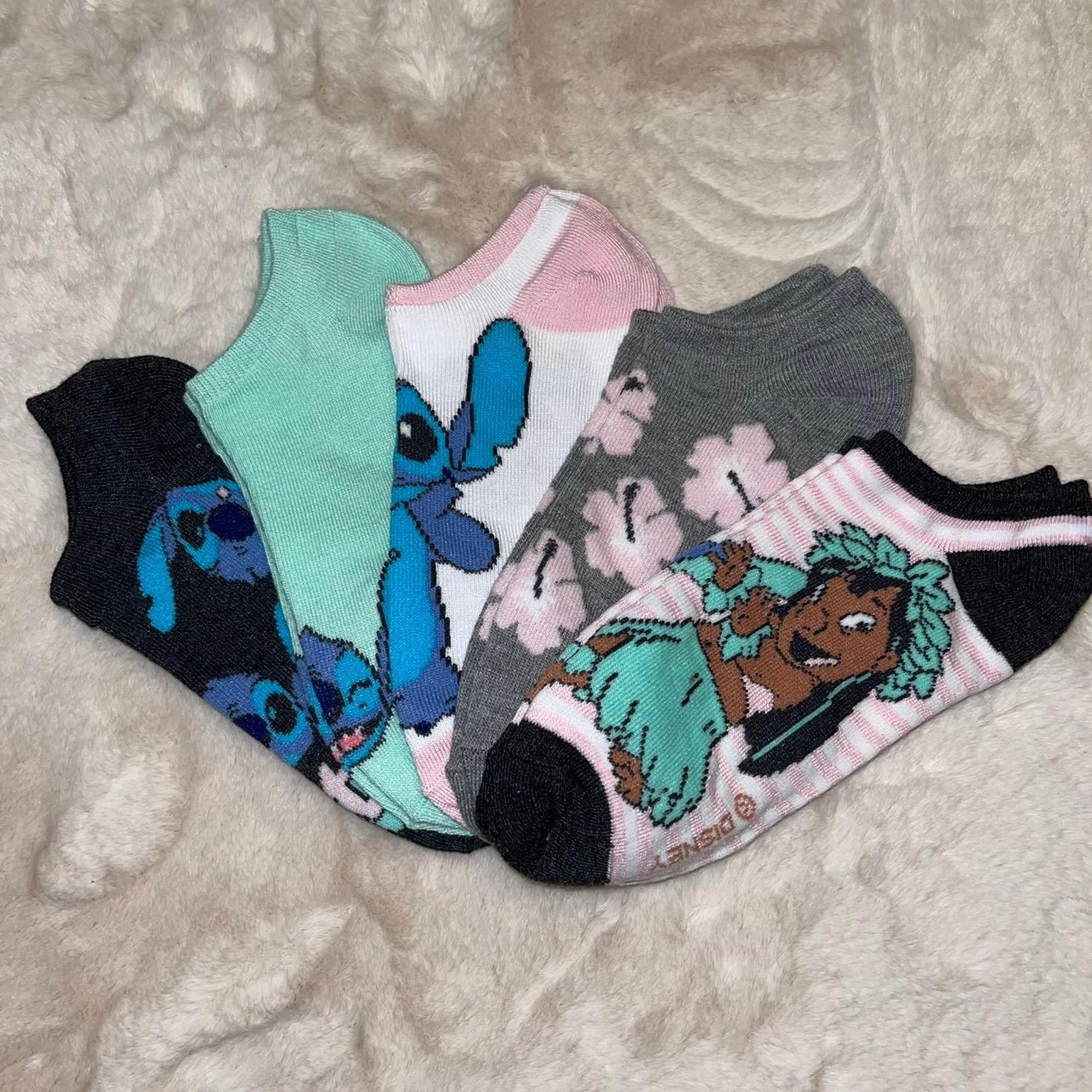 5-Pk Women’s Disney Lilo & Stitch No-Show Ankle Socks