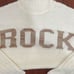 Elan ROCK Winter White Bronze Lettering Oversize Mock Neck Slouchy Sweater - L
