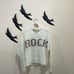 Elan ROCK Winter White Bronze Lettering Oversize Mock Neck Slouchy Sweater - L