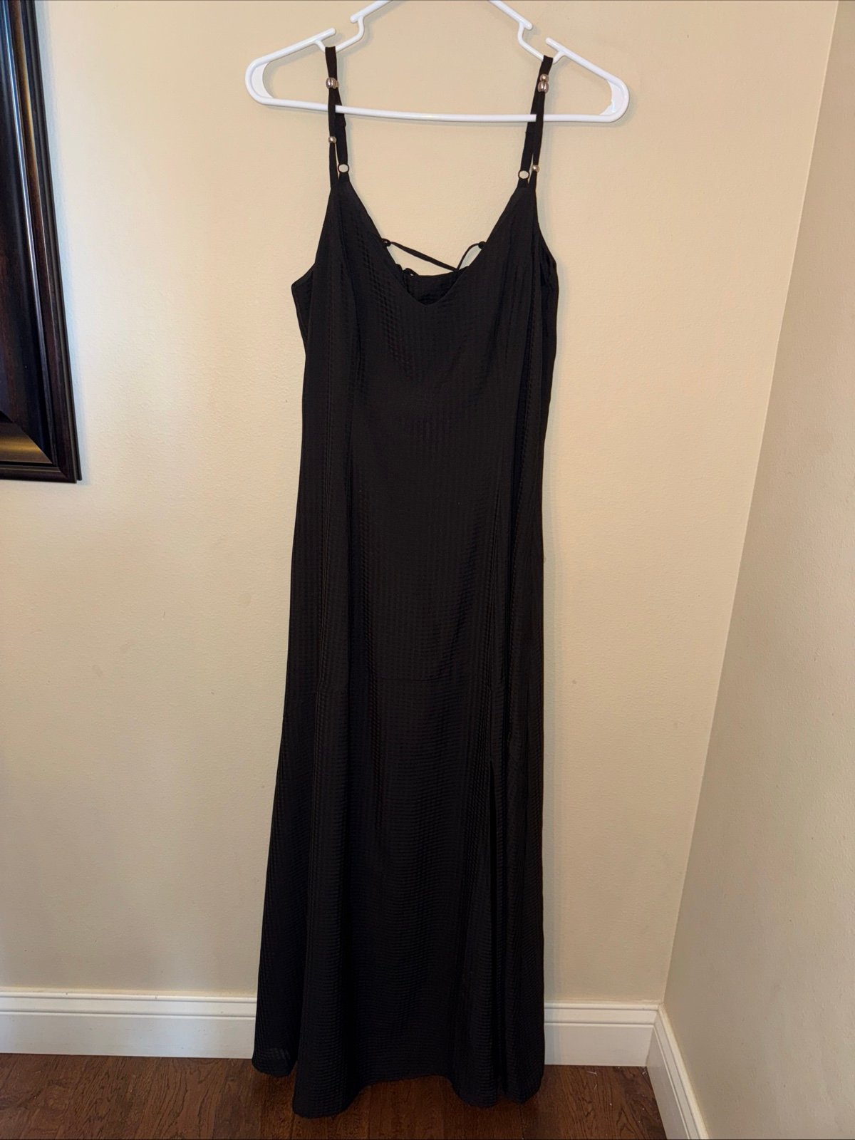 White House Black Market SL Lace Back Denim Maxi Dress 6 NEW Cocktail Party 170