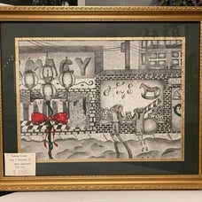 “CHRISTMAS WISHES” Drawing/Framed, matted, and glass.