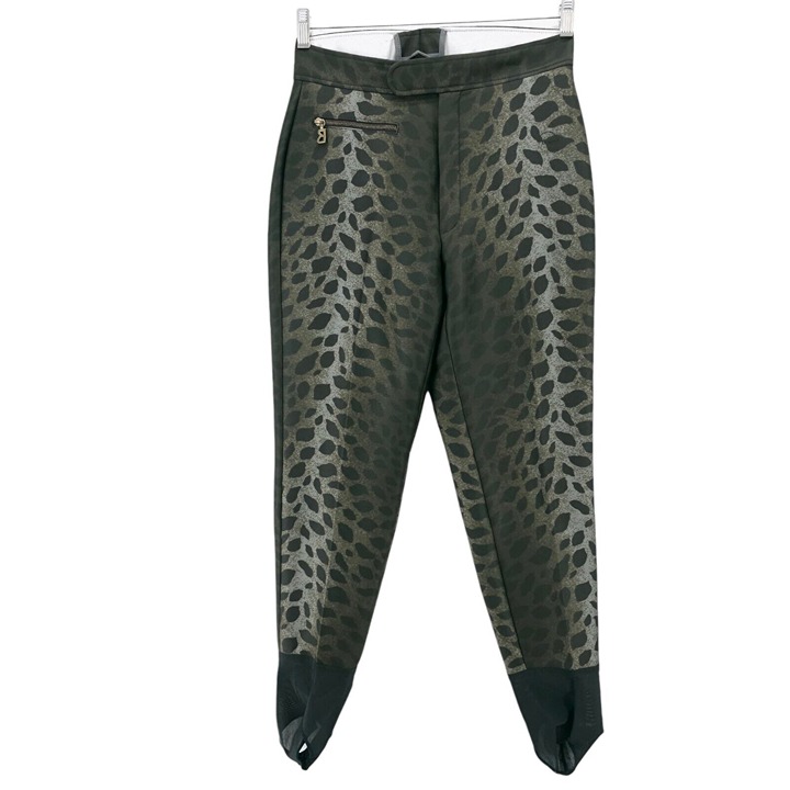 BOGNER Snow Ski Pants Stirrups Animal Print Polyamide Wool USA MADE Size 12