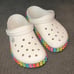 White rainbow crocs size 7