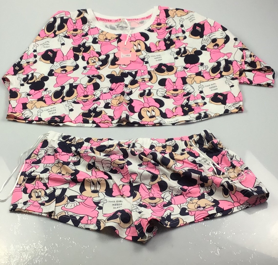 Disney blouse top and shorts set pink size L