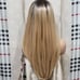 Ash brown root blonde dipped