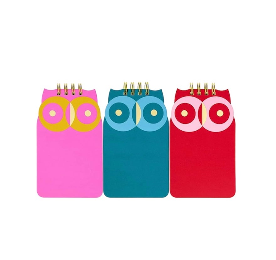 Kate Spade Mini Spiral Notepad Set of 3, Owl