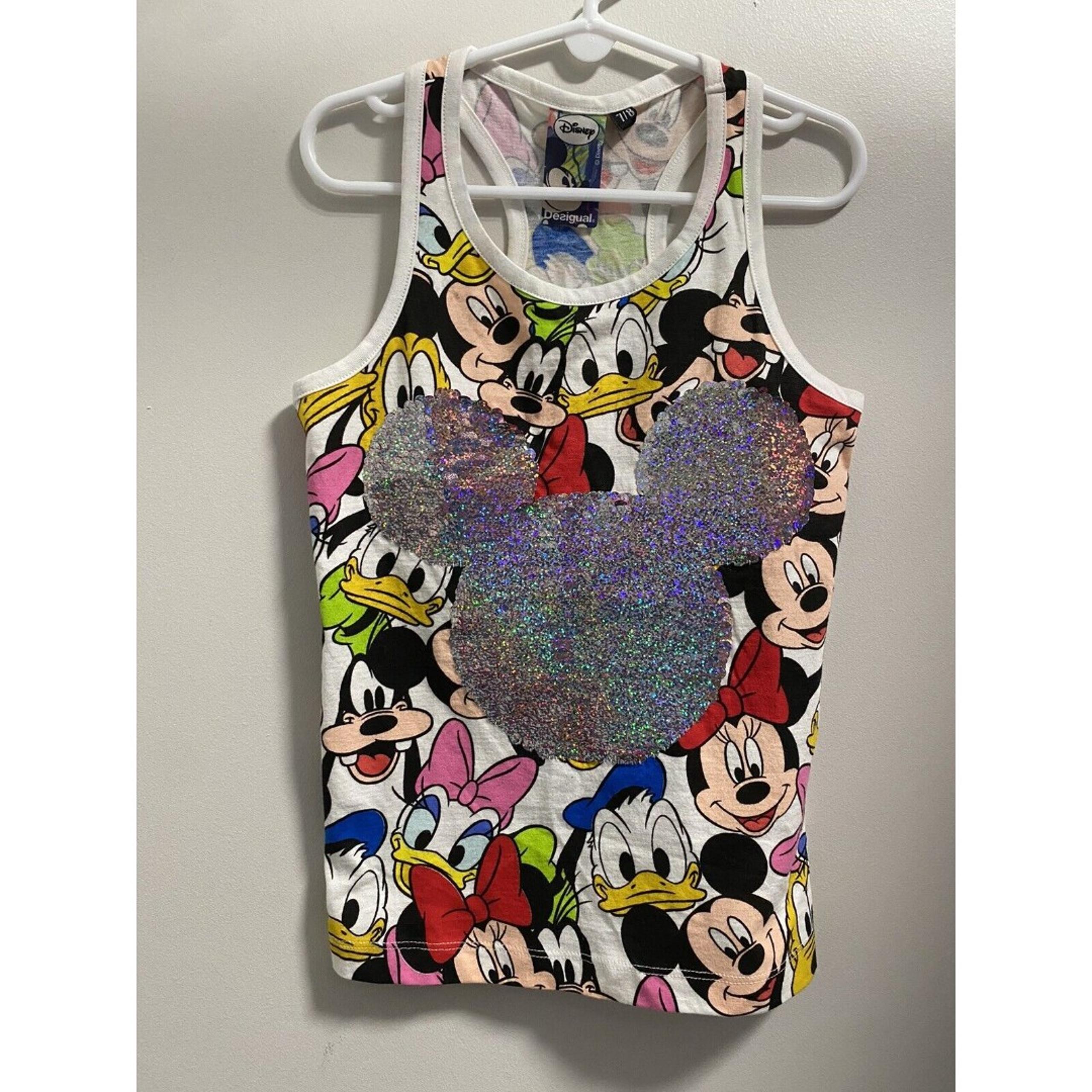 Desigual Disney Flip Sequin Tank Top Girls 8 RARE