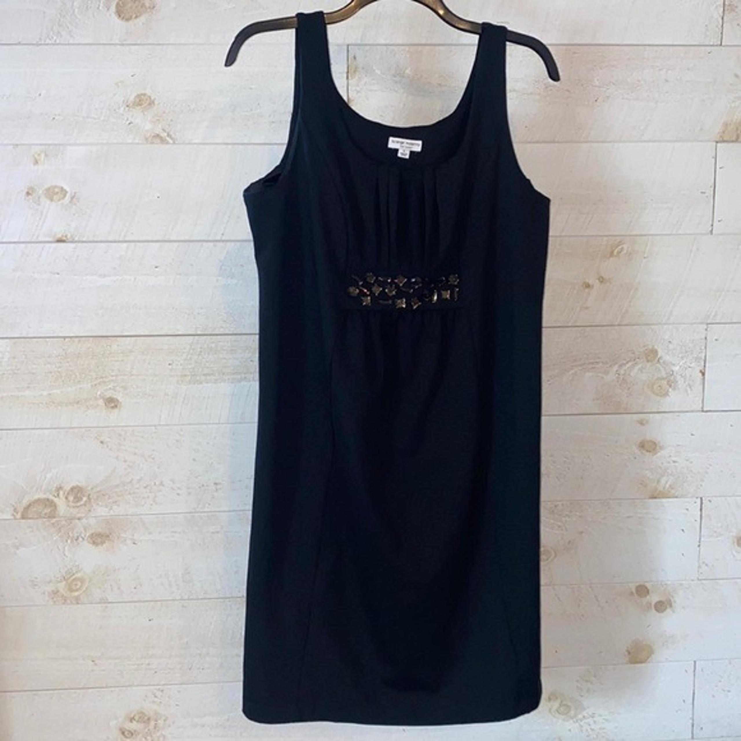 LIZ LANGE MATERNITY Black Sleeveless Jewel Detail Maternity Dress Size L