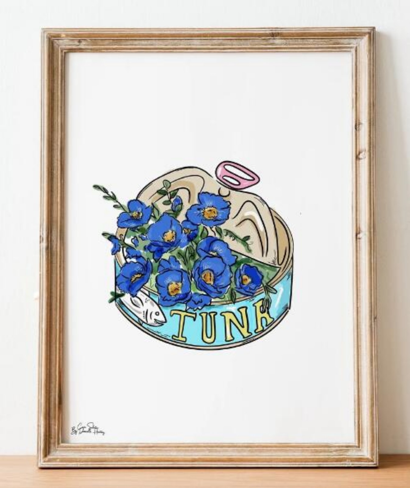 Tuna Can Floral Illustrated Wall Art