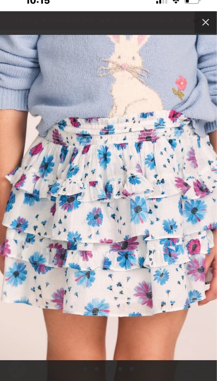Girls ruffle mini skirt