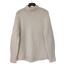Madewell Wool-Alpaca Blend Bouclé-Knit Oversized Sweater Ivory XS NWT 138 NS675