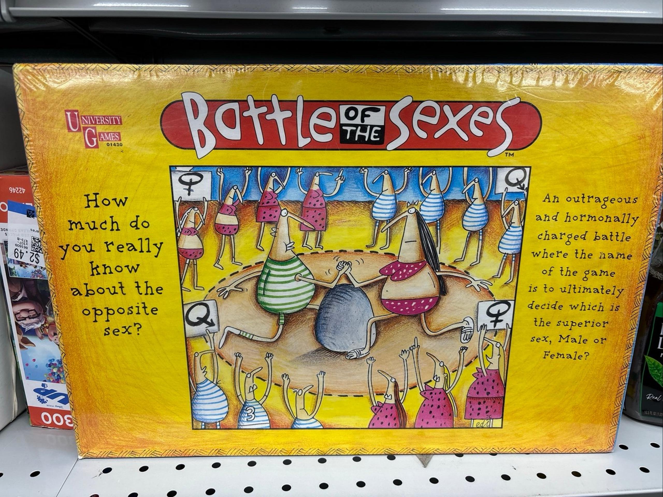 Battle of the Sexes Board Game by University Games Game Night New Sealed