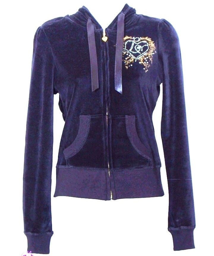 Velour hooded jacket