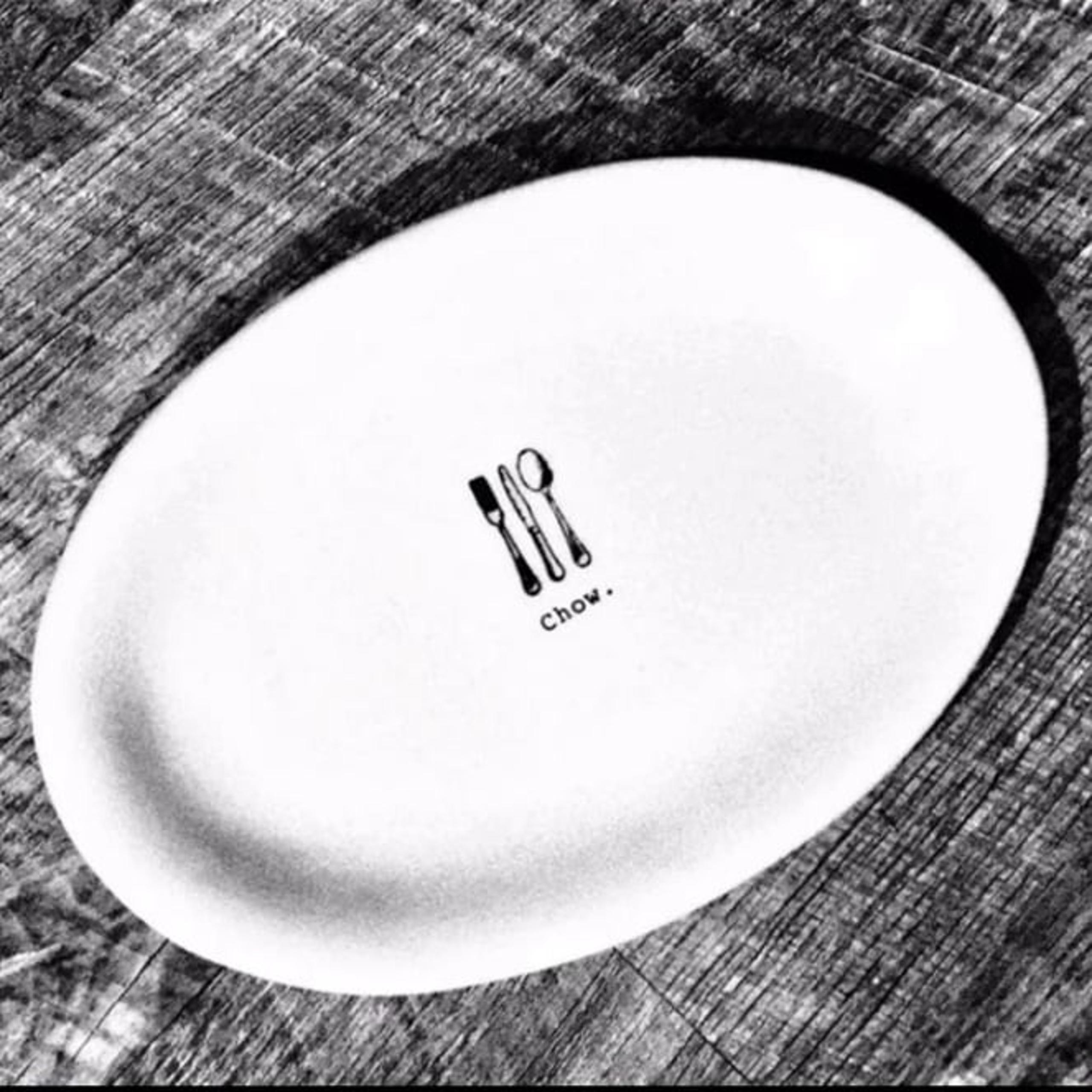 Rae Dunn Icon Collection Oval Appetizer Plate CHOW