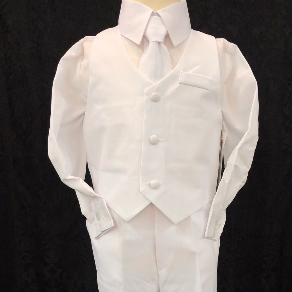 Size 12 Months Boys White Vest Pants Set