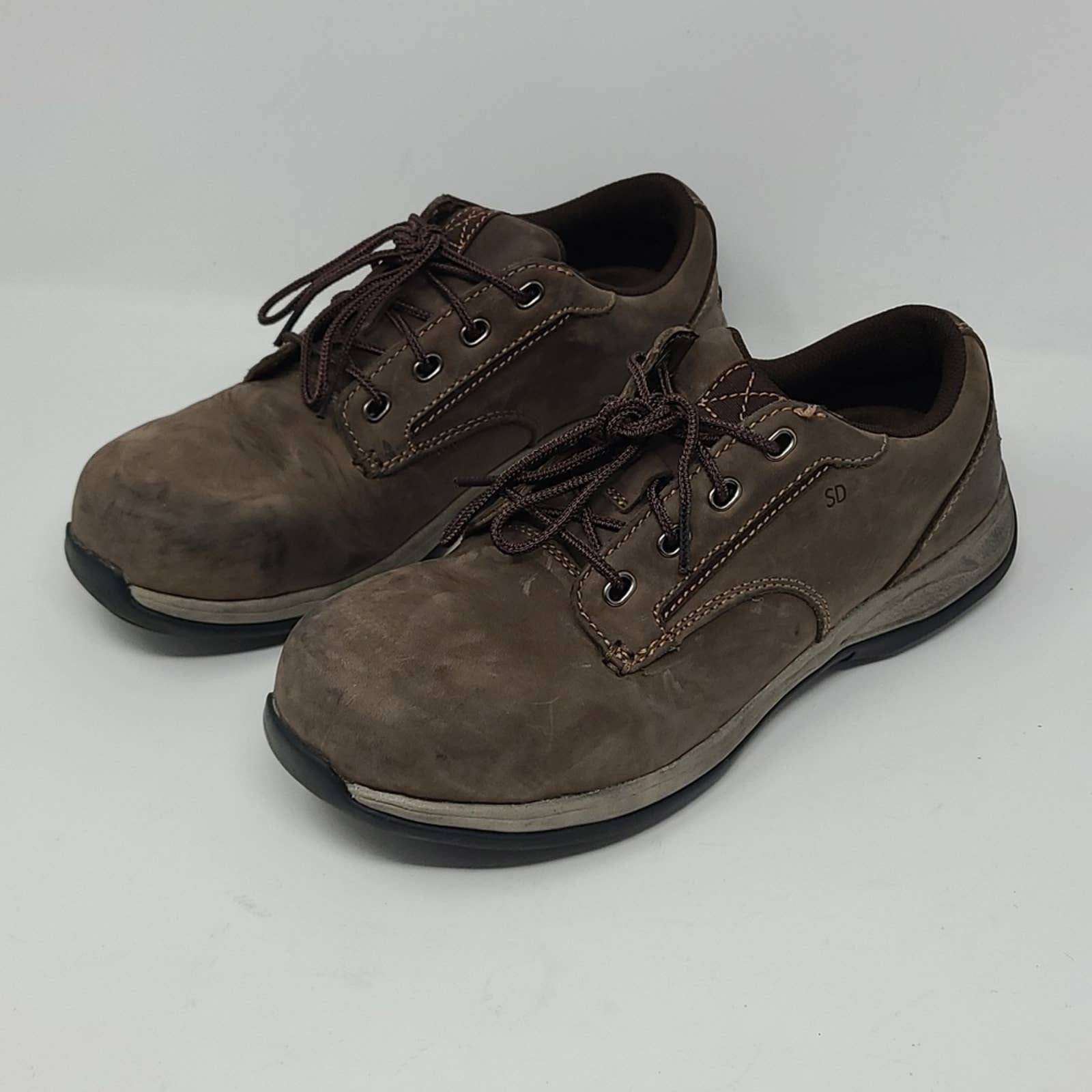 Red Wings Women's Comforpro Safety Toe Oxford Work Browm Size 8
