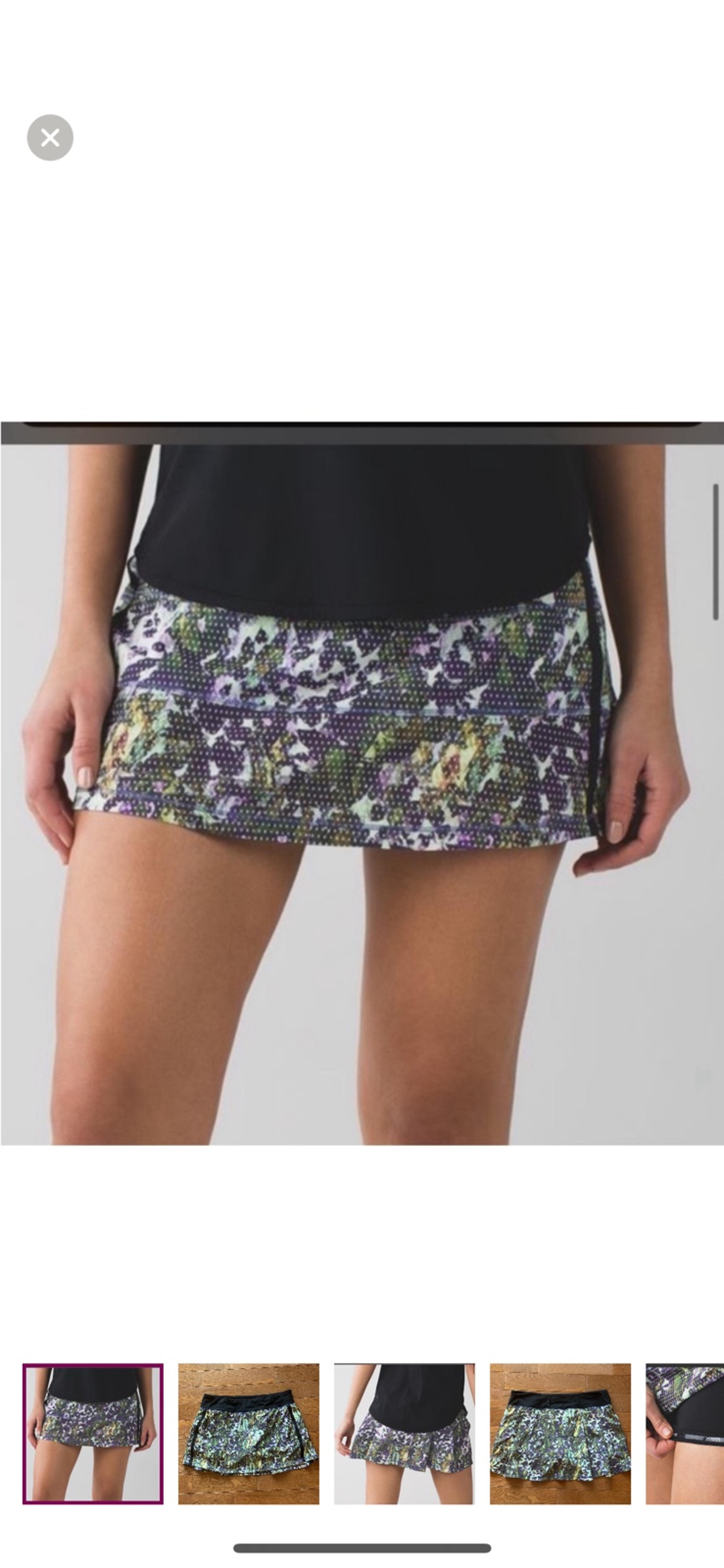 Lululemon Pace Rival Skirt/Skort*Tall-Floral Sport White Multi-10