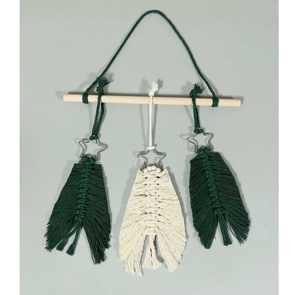 Green White Macrame Handmade Hanging Christmas Wall Home Holiday Decor ✨ #boho