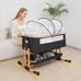3-in-1 Bedside Bassinet with Mosquito Net - Adjustable Height, Portable & Foldab