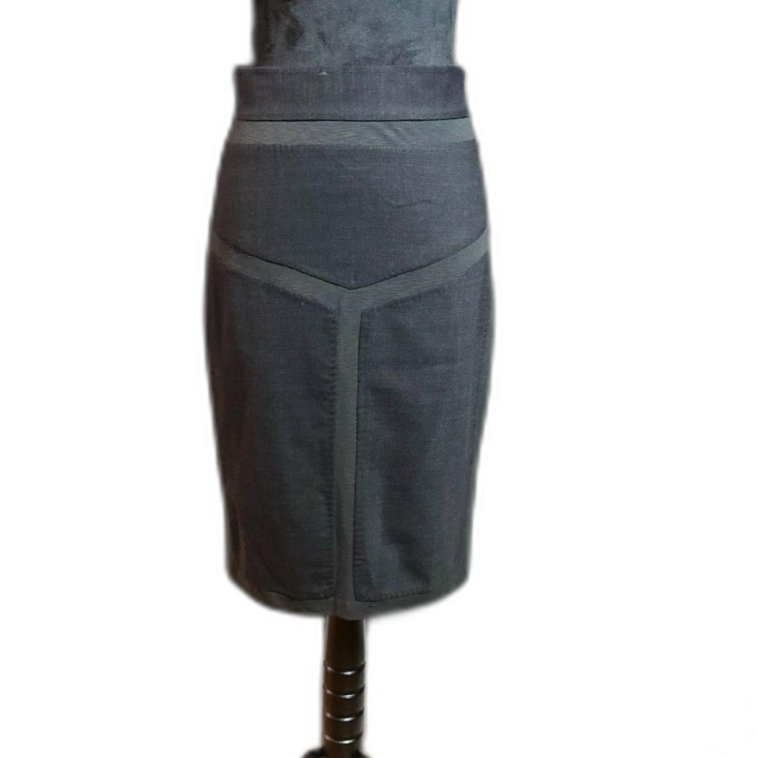 Authentic Diane Von Furstenberg Geometric Detail 100% Wool Pencil Skirt Size 8