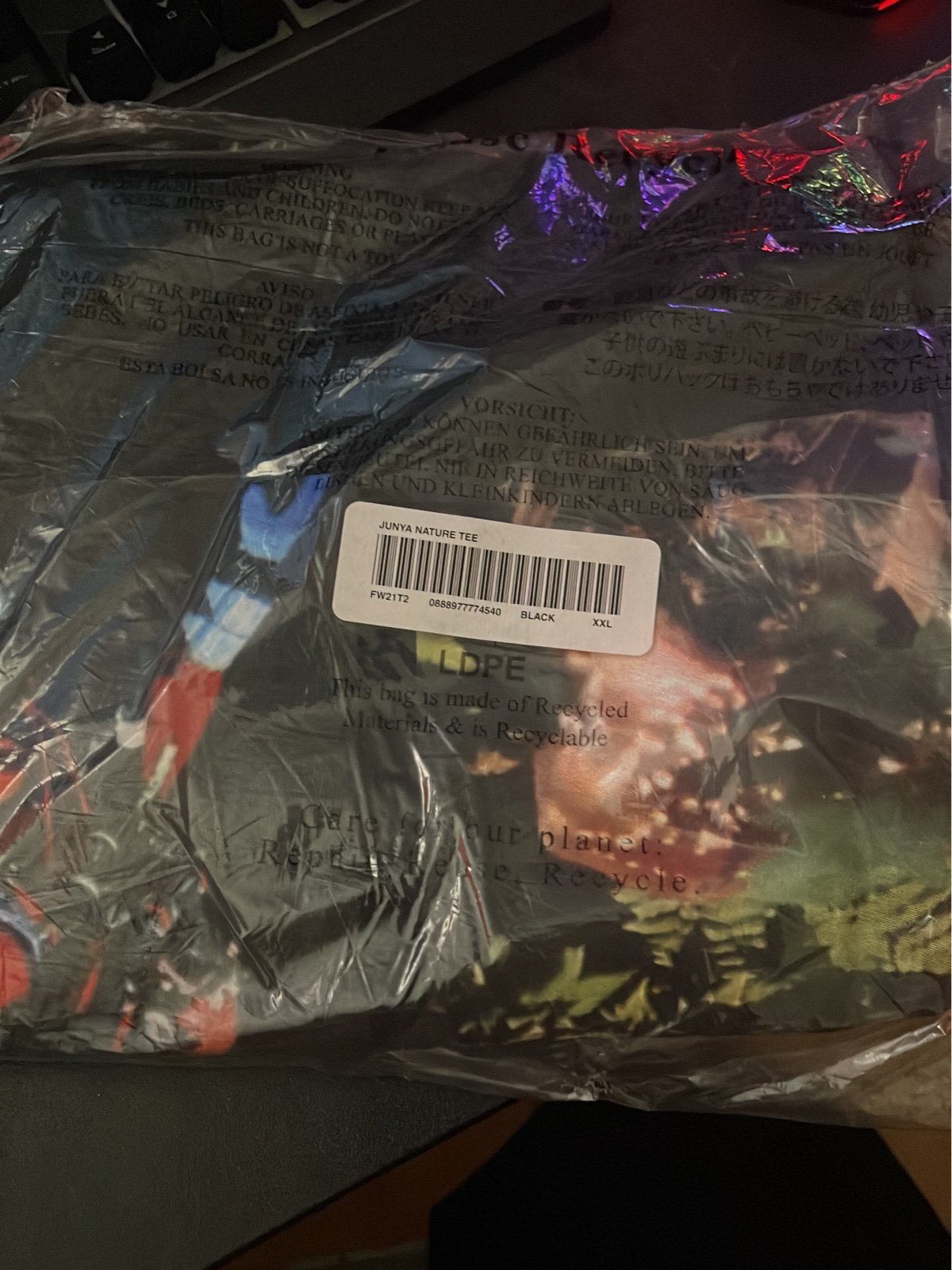 Supreme Junya Nature tee x Comme des Garçons tee black size XXL