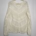 Sundance Cream Lace for Days Crochet Semi-Sheer Long Sleeve Knit Top Sz M