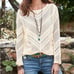 Sundance Cream Lace for Days Crochet Semi-Sheer Long Sleeve Knit Top Sz M