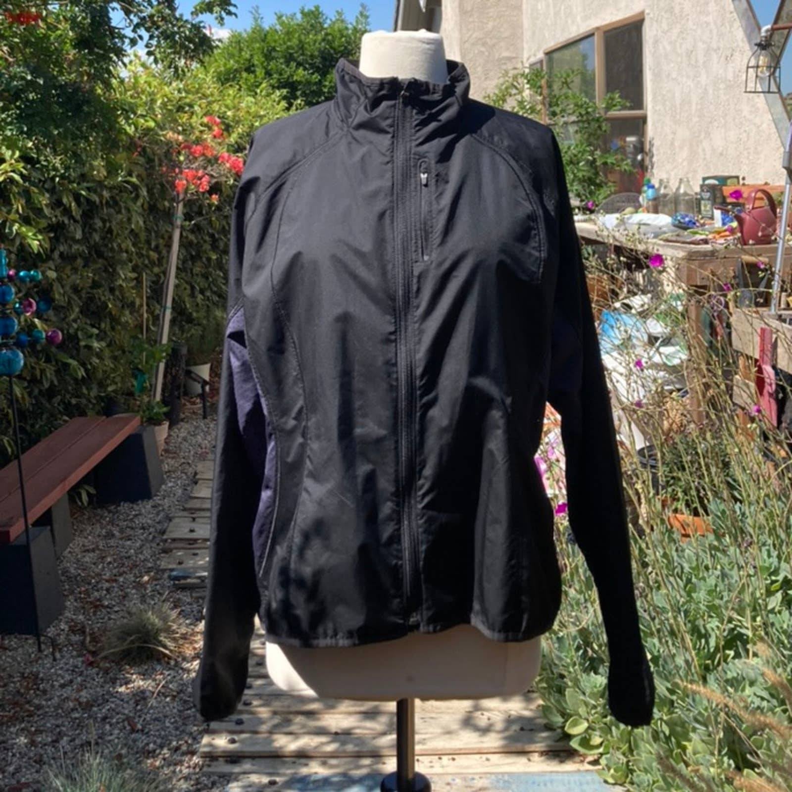 Athleta Black Windbreaker Zip Up - L
