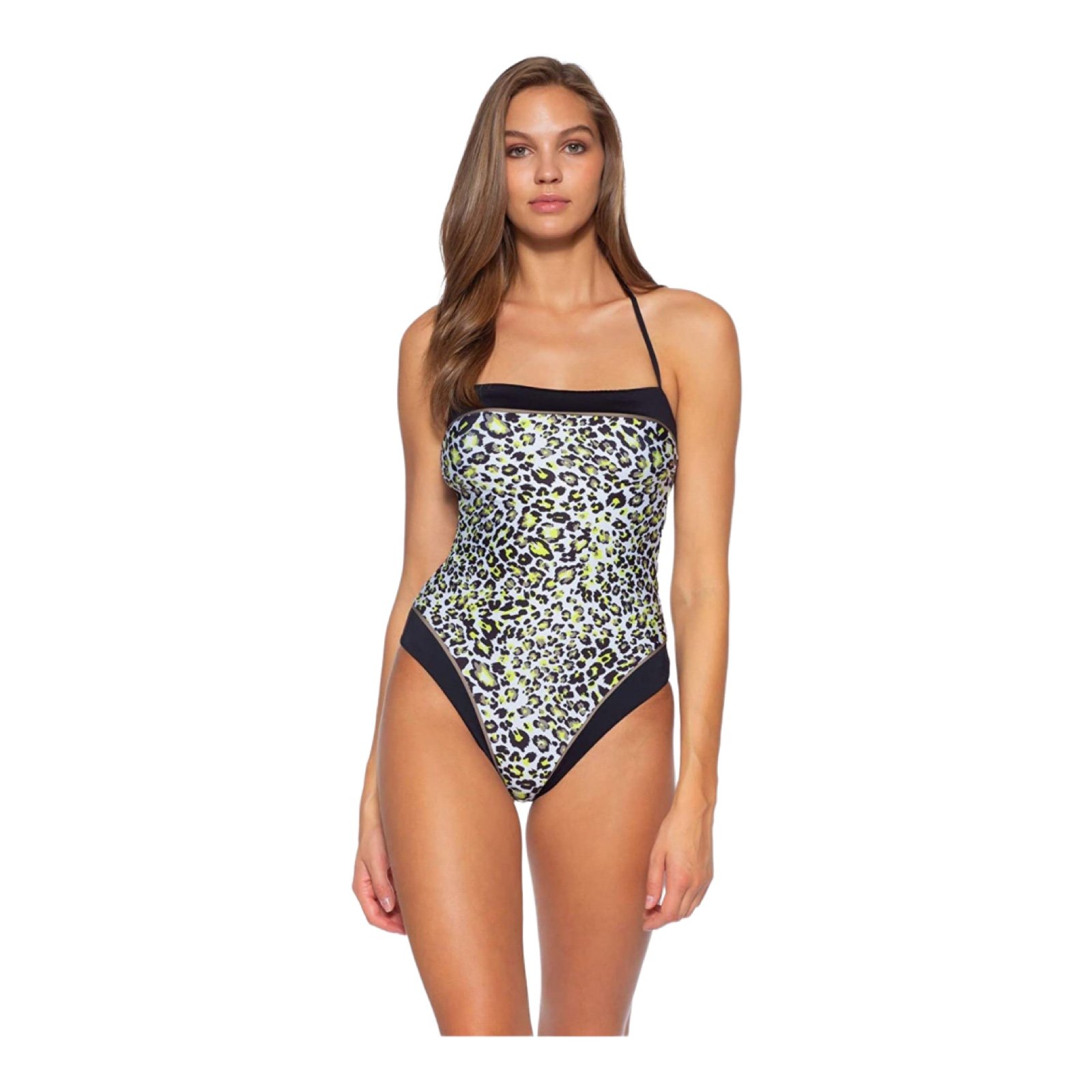 Soluna Women's Into The Wild Leopard Print Bandeau One Piece Swimsuit Wild